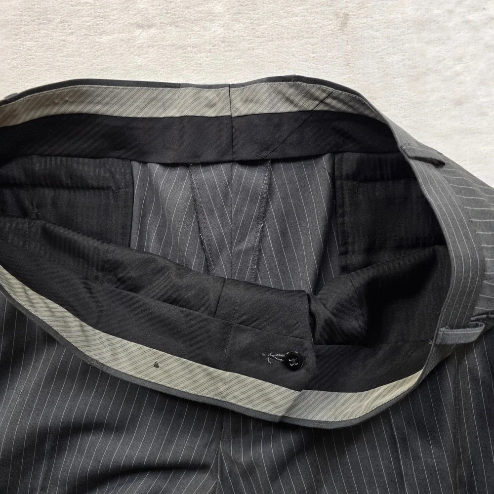 Michael Kors Suit Mens 42R 2‎ Piece Pants 38x34 Grey Pinstripe Business Work